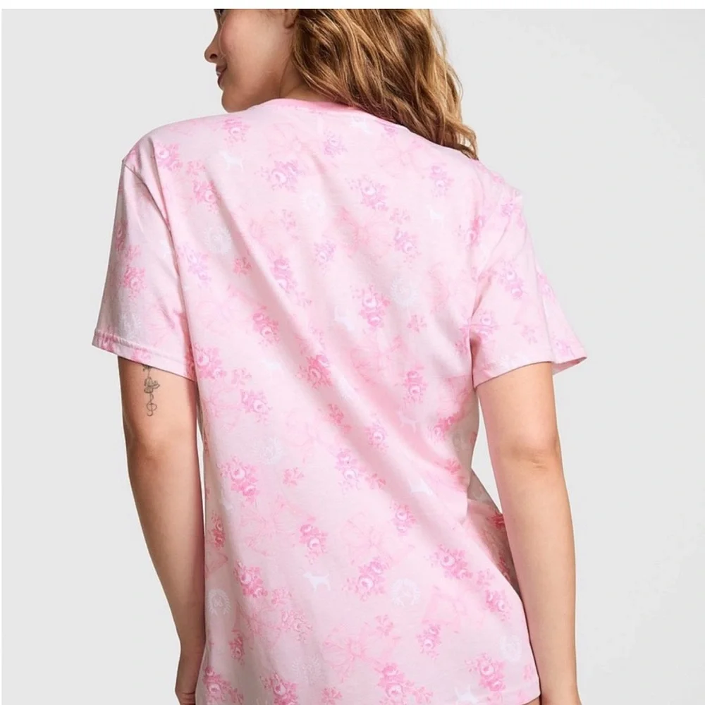 Pink X Love Shack Fancy CAMPUS COTTON TEE Limited Edition - Picture 3 of 4